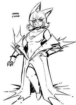 anthro breasts choker cleavage clothed clothing dress eyebrow_piercing eyeliner facial_piercing fangs female footwear hair high_heels jewelry leotard makeup mascara necklace piercing shoes short_hair simple_background solo standing teeth white_background anaugi hachimitsu:_blade_for_hire umbra_l'card bat leaf-nosed_bat mammal microbat vampire vampire_bat yangochiropteran 2025 black_and_white monochrome trans_(lore) trans_woman_(lore)
