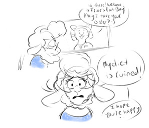 alternate_universe ambiguous_gender anthro asking asking_another clothing dialogue dress duo eyewear female fur glasses question simple_background speech_bubble star talking_to_another text white_background wool_(fur) yes-no_question thelittlemetermaid disney dreamworks shrek_(series) zootopia dawn_bellwether fairy_godmother_(shrek) bovid caprine domestic_cat domestic_sheep felid feline felis mammal sheep absurd_res english_text hi_res sketch