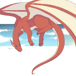 ambiguous_gender cloud feral flying looking_at_viewer membrane_(anatomy) membranous_wings simple_background solo tail wings redpixie mythology dragon mythological_creature mythological_scalie scalie 1:1 hi_res