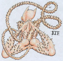 anthro autopenetration female genitals masturbation nude penetration simple_background solo spikes spread_legs spreading tail tail_fetish tail_in_own_pussy tail_in_vagina tail_insertion tail_masturbation tail_play vaginal vaginal_masturbation vaginal_penetration vulva white_background unknown_artist unknown_artist_signature image_comics savage_dragon horridus agamid lizard reptile scalie thorny_devil low_res signature