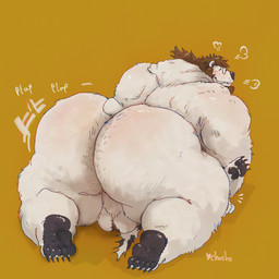 anal anal_penetration anthro ball_tuft balls big_butt blush body_blush body_hair butt butt_blush butt_hair claws dot_eyes duo eyewear eyewear_only feet from_front_position fur genitals glasses glasses_only hair hair_bun huge_butt looking_pleasured lying male male/male mating_press missionary_position nude nude_male obscured_penetration on_back onomatopoeia overweight overweight_anthro overweight_dom overweight_male overweight_top paws penetration penile penile_penetration penis_in_ass perineum plap ruff sex simple_eyes soles sound_effects text thick_thighs toe_claws tuft wearing_glasses white_body white_fur chuchowriggle chucho_(chuchowriggle) pea_soup bear canid canine canis dalmatian domestic_dog mammal polar_bear ursine 1:1 hi_res
