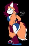 anthro big_breasts big_butt bikini breasts brown_body brown_fur brown_hair butt clothing female fluffy fluffy_tail fur green_eyes hair hand_on_butt looking_at_viewer looking_back looking_back_at_viewer multicolored_body multicolored_fur orange_body orange_fur rear_view smile snaggle_tooth solo swimwear tail two-piece_swimsuit white_body white_fur ssecrets151 macy canid canine fox mammal absurd_res alpha_channel hi_res