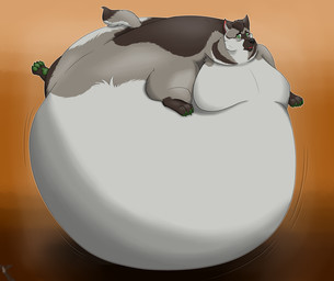 anthro belly belly_inflation immobile inflation male overweight overweight_male resting_on_belly solo pumex diabolos_wolf canid canine canis domestic_dog german_shepherd herding_dog mammal pastoral_dog
