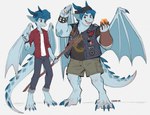 accessory anthro claws clothed clothing crystal duo hair hat headgear headwear holding_object horn male staff tail teeth wings auveiss disney mythology onward_(2020) pixar barley_lightfoot ian_lightfoot dragon mythological_creature mythological_scalie scalie digital_media_(artwork) hi_res