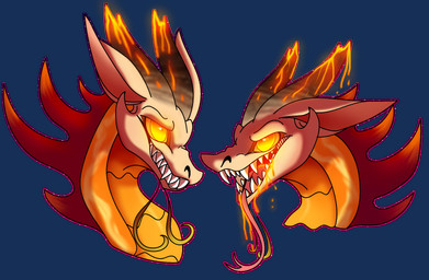 ambiguous_gender duo feral head_crest horn open_mouth simple_background smile teeth tongue tongue_out wings plaguedogs123 mythology dragon mythological_creature mythological_scalie scalie 2020 aliasing alpha_channel digital_media_(artwork) hi_res