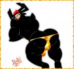 black_body bulge butt clothing facial_hair goatee grin male not_furry smile solo underwear bobthetanuki samurai_jack aku demon 2017