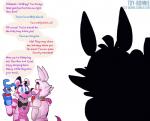 bow_(feature) bow_tie machine puppet speech_bubble text toy-bonnie five_nights_at_freddy's scottgames sister_location foxy_(fnaf) freddy_(fnaf) funtime_foxy_(fnaf) funtime_freddy_(fnafsl) puppet_bonnie_(fnafsl) animatronic bear canid canine fox lagomorph leporid mammal rabbit robot 2018 comic digital_media_(artwork) english_text