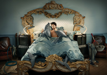 advertisement ambiguous_gender bed bedroom bestiality feral furniture group human_on_feral inside interspecies male male_on_feral nipples on_bed real speaker under_covers what jean-yves_lemoigne aquatic cetacean dolphin human mammal oceanic_dolphin toothed_whale