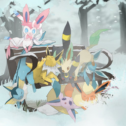 ambiguous_gender bench blue_body blue_eyes brown_eyes eyes_closed featureless_crotch feral fluffy fluffy_tail forehead_gem fur gem grass grey_body group lying lying_on_another on_back on_front open_mouth orange_body orange_fur pawpads paws pink_body pink_fur plant purple_body purple_eyes purple_fur red_sclera ribbons_(anatomy) scratching sleeping snow standing_on_another tail tan_body tan_fur tongue tongue_out tree white_body winter yellow_body yellow_fur fishburi nintendo pokemon eeveelution espeon flareon generation_1_pokemon generation_2_pokemon generation_4_pokemon generation_6_pokemon glaceon jolteon leafeon pokemon_(species) sylveon umbreon vaporeon 1:1 2026 absurd_res hi_res