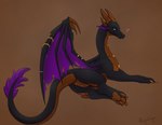 4_toes bean brown_pawpads butt claws featureless_crotch feet feral heart_symbol hindpaw horn long_tail lying multicolored_body pawpads paws rear_view simple_background solo tail tapering_tail thick_tail toe_claws toes wings apollyondragon mythology dragon mythological_creature mythological_scalie scalie 2024 digital_media_(artwork) portrait signature