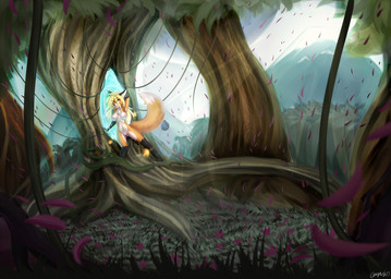 anthro areola biped black_body black_fur black_nose blonde_hair breasts claws feet female fur genitals hair hindpaw jewelry long_hair necklace nipples nude open_mouth orange_body orange_fur outside paws pink_areola pink_nipples pink_vulva plant scenery_porn solo standing toe_claws tree vulva white_body white_fur yellow_eyes son237 vicssara_(son237) canid canine fox mammal 2020 dated digital_media_(artwork) shaded signature