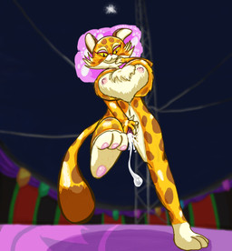 anthro bodily_fluids bodily_fluids_in_pussy countershading cum cum_drip cum_in_vagina cum_inside dripping female finger_in_mouth genital_fluids genitals leaking_cum markings nipples pink_vulva presenting presenting_vulva solo spread_vulva spreading tail tail_markings vulva yanntastisch kirby_(series) nintendo clawroline felid feline leopard leopardus mammal pantherine absurd_res hi_res