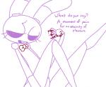 anthro blinking blood bodily_fluids crossgender dialogue female half-closed_eyes looking_at_viewer machine mtf_crossgender narrowed_eyes solo text the_weaver five_nights_at_freddy's scottgames bonnie_(fnaf) weaver_bonnie animatronic lagomorph leporid mammal rabbit robot animated english_text short_playtime