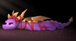 accessory arms_tied bound bow_(feature) bow_accessory bow_ribbon confetti feral folded_wings frown frowney_face furgonomics gift_wrapped holidays horn horn_accessory horn_bow horn_ribbon legs_tied male pronounced_browridge purple_body red_ribbon ribbons scales solo tail wings yakovlev-vad activision christmas mythology spyro_the_dragon spyro dragon mythological_creature mythological_scalie reptile scalie 2022