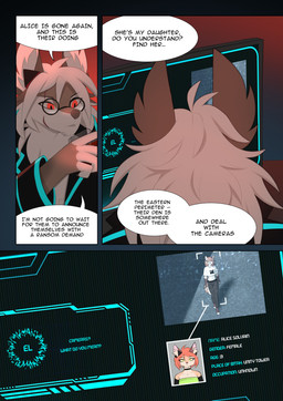 anthro being_watched black_clothing black_jacket black_topwear camera clothing communicating crop_top dialogue duo ear_tuft ears_up eyewear female glasses green_eyes jacket looking_at_another male navel neck_tuft neon neon_lights no_shoes profile pupils red_pupils security_footage shirt standing tail text topwear tuft walking white_clothing white_shirt white_topwear rednroge dorian_solvain kiri_igness canid canine canis fox mammal comic english_text hi_res daughter_(lore) father_(lore) father_and_child_(lore) father_and_daughter_(lore) parent_(lore) parent_and_child_(lore) parent_and_daughter_(lore)