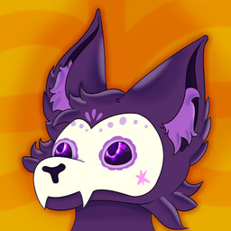 anthro fur purple_body purple_fur simple_background solo figon pixile_studios super_animal_royale mammal skullcat_(sar) absurd_res digital_media_(artwork) hi_res shaded