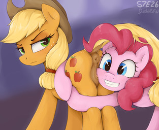 anus blonde_hair blue_eyes butt clothing cowboy_hat duo eyelashes female female/female feral genitals green_eyes hair hat headgear headwear pink_body pink_hair pupils quadruped smile tail vulva dosh friendship_is_magic hasbro my_little_pony applejack_(mlp) pinkie_pie_(mlp) equid equine horse mammal pony absurd_res hi_res