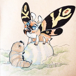 antennae_(anatomy) blue_eyes duo egg female feral fur multi_arm multi_limb plant smile tree wings avigorito-art mothra_(series) toho mothra arthropod caterpillar insect kaiju larva lepidopteran moth 1:1 digital_media_(artwork) hi_res mother_(lore) mother_and_child_(lore) parent_(lore) parent_and_child_(lore)