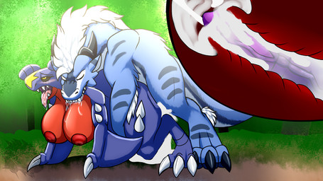 big_breasts bite bodily_fluids bouncing_breasts breasts busty_feral cum doggystyle drooling duo female feral forest from_behind_position genital_fluids internal male male/female neck_bite plant saliva sex tree dragonphoenix790 mythology nintendo pokemon xanthor_(character) dragon garchomp generation_4_pokemon mythological_creature mythological_scalie pokemon_(species) scalie 16:9 hi_res widescreen