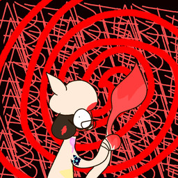 anthro bodypaint collar crazy_eyes eyewear female glasses ink insane wearing_glasses arte_misee nintendo pokemon generation_2_pokemon pokemon_(species) smeargle trans_(lore) trans_woman_(lore)