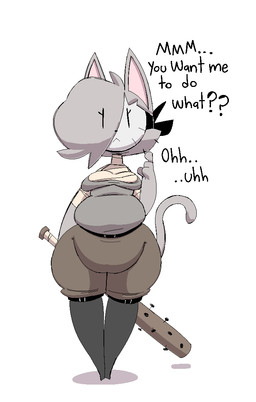 4_fingers anthro asking asking_viewer asking_what bat_(object) boots breasts clothed clothed_anthro clothed_female clothing dialogue ellipsis eye_through_hair feet female female_anthro fingers footwear fur grey_body grey_fur hair hair_over_eye holding_baseball_bat holding_melee_weapon holding_object holding_weapon interjection legwear mask melee_weapon nailed_bat overweight overweight_anthro overweight_female pointy_ears prick_ears shoes small_feet solo talking_to_viewer text thick_thighs thigh_boots thigh_highs tight_clothing translucent translucent_hair vowelless vowelless_vocalization weapon wearing_mask weight_gain wide_hipped_anthro wide_hipped_female maddeku gata_the_future_russian_kitty gata_preobrazhenskaya domestic_cat felid feline felis mammal russian_blue 2025 aliasing colored digital_media_(artwork) english_description english_text shaded