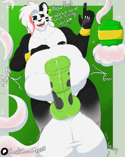 animal_genitalia animal_penis anthro bodily_fluids churning churning_balls cock_vore cum cum_drip dripping equine_genitalia equine_penis genital_fluids genitals hybrid_genitalia hybrid_penis knot knotted_equine_penis knotted_penis nipple_piercing nipples oral_vore penile penis piercing solo vore heatzone genie absurd_res hi_res