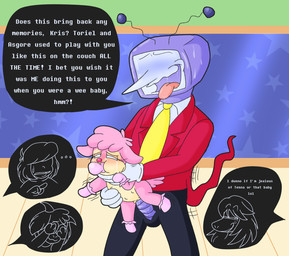 age_difference bestiality blush bodily_fluids clothed clothing covering covering_eyes covering_face crying dialogue drooling duo electronics female feral footwear for_a_head forced fur hand_on_throat handwear humanoid_on_feral loli male male/female mittens multi_nipple neonate nipples not_furry nude object_in_mouth older_male pacifier pacifier_in_mouth pink_body pink_fur pink_wool rape saliva screen screen_face sex simple_background size_difference socks tears television text toddler tongue vaginal wool_(fur) young younger_female marshmallowpuke deltarune undertale_(series) kris_dreemurr ralsei susie_(deltarune) tenna_(deltarune) bovid caprine dinosaur goat humanoid mammal object_head prehistoric_species reptile scalie screen_head sheep tv_head digital_media_(artwork) english_text hi_res
