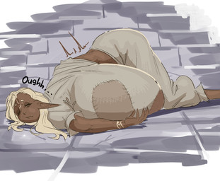 ass_up big_breasts breast_squish breasts dark_body dark_skin female hair huge_breasts humanoid_pointy_ears hyper hyper_breasts long_hair lying on_front pointy_ears sleeping solo squish white_hair dreamy_pride sisypha_(dreamy_pride) elf humanoid hi_res