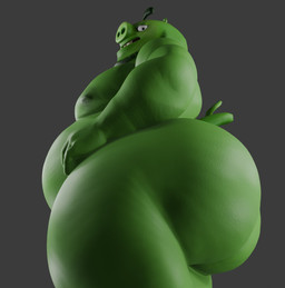 anthro beard belly big_butt butt facial_hair green_body grey_background male nipples overweight overweight_anthro overweight_male side_view simple_background small_tail smile solo tail thick_thighs z_hado angry_birds rovio_entertainment sega the_angry_birds_movie king_leonard_mudbeard 2025 3d_(artwork) digital_media_(artwork) hi_res unfinished