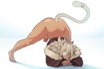 ass_up barefoot bottomless butt clothed clothing erection eye_patch eyewear feet foreskin genitals intersex jack-o'_pose male penis pose simple_background solo spread_legs spreading white_background sulcate mushoku_tensei ghislaine_dedoldia animal_humanoid cat_humanoid felid felid_humanoid feline feline_humanoid humanoid mammal mammal_humanoid gynomorph_(lore)