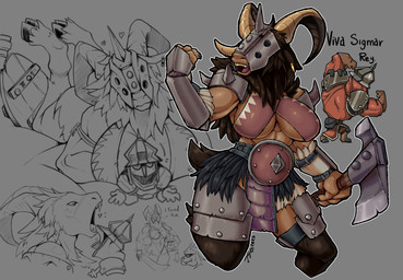 armor axe belt between_breasts bra breasts clothing duo female licking male mask tongue underwear wearing_mask meltgar age_of_sigmar warhammer_(franchise) warhammer_fantasy beastman_(warhammer) bovid caprine goat human mammal sketch