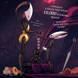 anal_beads anthro bodily_fluids duo female female/female genital_fluids genitals leaking_vagina lube_on_sex_toy sex_toy shy strapon text vulva darkmageorigin hollow_knight:_silksong hollow_knight_(franchise) team_cherry hornet_(hollow_knight) shakra_(hollow_knight:_silksong) arthropod 1:1 english_text hi_res