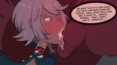 animal_genitalia animal_penis anthro anthro_penetrating anthro_penetrating_human balls blush bodily_fluids canine_genitalia canine_penis dialogue duo faceless_anthro faceless_character faceless_male fellatio femboy genitals human_on_anthro human_penetrated interspecies male male/male male_penetrated male_penetrating male_penetrating_male oral oral_penetration penetration penile penis sex speech_bubble sweat sweatdrop text wolfrad human mammal 16:9 english_text hi_res widescreen