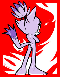 anthro butt female genitals looking_at_viewer looking_back nude solo vulva yellow_eyes oddjuice sega sonic_the_hedgehog_(series) blaze_the_cat domestic_cat felid feline felis mammal hi_res