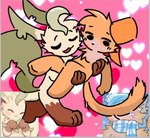 anthro duo love male male/male anonymous_artist kaiju_paradise nintendo pokemon catte_(kaiju_paradise) eeveelution generation_4_pokemon leafeon mammal pokemon_(species)