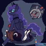 blush butt facesitting feral genitals male penis quadruped sitting_on_another trapknight friendship_is_magic hasbro my_little_pony princess_luna_(mlp) equid equine lagomorph leporid mammal rabbit hi_res tagme