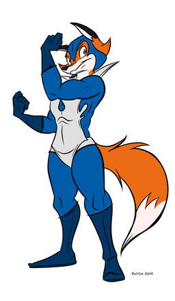 anthro boots clothed clothing costume floating_eyebrows footwear fully_clothed fur green_eyes headgear male orange_body orange_fur shoes simple_background solo standing supervillain white_background white_body white_fur dutch_(artist) aquifur canid canine fox mammal 2019 absurd_res hi_res