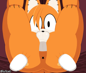 anthro anus balls big_butt butt femboy genitals legs_up male orange_body plushie plushophilia pupils red_pupils solo thick_thighs white_balls reflowg sega sonic_the_hedgehog_(series) tails_doll canid canine demon fox mammal hi_res lineless