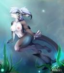 anthro blue_eyes breasts casual_nudity claws dorsal_fin ear_fins female fin hair nipples non-mammal_breasts nude paws sea solo tail tail_fin thick_thighs underwater water redcreator schizoideh cloudtrotter kaveri fish marine shark 2015 collaboration digital_media_(artwork) hi_res shaded