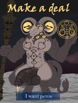 anthro balls big_balls big_penis bodily_fluids claws crouching darkened_balls darkened_genitalia darkened_penis digitigrade erection fingers fur genital_fluids genitals glistening glistening_eyes glowing glowing_eyes hair horn humanoid_genitalia humanoid_penis looking_at_viewer magic male multi_eye muscular muscular_anthro muscular_male narrowed_eyes nude pecs penis presenting runes smile solo tail text weapon wide_eyed spiced_icy elden_ring elden_ring_nightreign fromsoftware libra_creature_of_night bovid caprine caprine_demon demon goat mammal 3:4 absurd_res digital_drawing_(artwork) digital_media_(artwork) hi_res