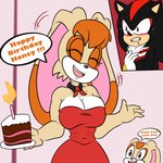 anthro big_breasts birthday birthday_cake blush breasts cake celebration dessert duo female food group male male/female smile trio soulyagami64 sega sonic_the_hedgehog_(series) cream_the_rabbit shadow_the_hedgehog vanilla_the_rabbit eulipotyphlan hedgehog lagomorph leporid mammal rabbit hi_res