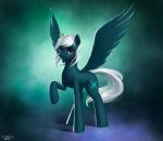 2017 blue_body blue_feathers crosswind cutie_mark equid equine eyelashes fan_character feathered_wings feathers female feral hair hasbro hi_res hooves l1nkoln mammal my_little_pony mythological_creature mythological_equine mythology pegasus pink_eyes simple_background smile solo white_hair wings