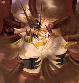 ahegao anus balls beach bestiality big_balls big_butt big_penis black_penis bodily_fluids brown_balls brown_body brown_penis brown_skin butt dark_body dark_skin darkened_balls darkened_genitalia darkened_penis dusk erection extra_arms fart fart_cloud fart_fetish fart_on_penis farting_on_another feet feral foreskin gangbang genital_fluids genitals glans group group_sex human_on_feral humanoid_genitalia humanoid_penis imminent_sex interspecies legs_up looking_pleasured lying male male/male mane nude nude_human nude_male penis pink_glans pokephilia sand sex soles spread_butt spread_wings spreading surrounded_by_penises tan_glans toes tongue tongue_out white_balls white_body white_penis wings yellow_eyes yellow_tongue kiffy_(artist) nintendo pokemon dusk_mane_necrozma felid generation_7_pokemon human legendary_pokemon mammal pokemon_(species) 2026 absurd_res hi_res