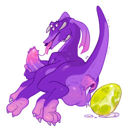 2_toes 3_toes anal_fluids anal_oviposition anal_prolapse anus balls big_balls big_penis bodily_fluids countershading egg feet fluids_on_ground gaping gaping_anus genitals glistening glistening_body half-closed_eyes holding_penis horn huge_balls huge_egg huge_penis looking_back lying male multi_eye narrowed_eyes on_side oviposition penis prolapse purple_body raised_tail saliva saliva_string semi-anthro soles solo sweat sweatdrop tail tail_anus toes tongue tongue_out crowbarcrow electronic_arts maxis_(ea) spore_(game) alien taur hi_res