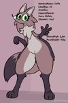 anthro brown_body brown_fur eyelashes female fur green_eyes simple_background solo text thick_thighs kifirelava tuffa_(kifirelava) canid canine darwin's_fox fox mammal south_american_fox 2:3 english_text hi_res model_sheet spanish_text