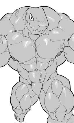 4_toes abs anthro big_muscles featureless_crotch feet furrowed_brow huge_muscles looking_at_viewer male mouth_closed muscular muscular_anthro muscular_male nude_anthro nude_male pecs simple_background solo toes trapezius vein veiny_muscles white_background goofyahdragons ambiguous_species 2025 digital_drawing_(artwork) digital_media_(artwork) full-length_portrait greyscale hi_res monochrome portrait sketch