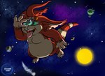 3_toes anthro barefoot belly big_belly claws constellation cosmic_background destruction extreme_size_difference feet fluffy fluffy_tail holding_planet imminent_vore long_ears macro male markings moobs moon nude object_vore open_mouth overweight planet planet_destruction red_body ring_(marking) ringed_tail size_difference slightly_chubby slightly_chubby_male solo space space_background star starscape striped_markings striped_tail stripes sun tail tail_markings teeth teeth_showing terra_macro toe_claws toes tongue tongue_out tuft vore lunamuenster wildstar nefarious_(chua) chua mammal rodent hi_res