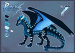 all_fours blue_eyes claws feral horn simple_background thunder toe_claws wings rukifox mythology wings_of_fire dragon mythological_creature mythological_scalie scalie seawing_(wof) model_sheet