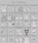 ambiguous_gender anus ball_gag balls bangs bingo_card duo eyewear feral gag genitals glasses latex male nipples penis piercing scar text conditional_dnp labbit_(artist) bingo canid canine canis domestic_cat domestic_dog felid feline felis mammal english_text hi_res