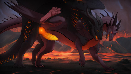 4_toes claws dragon_wings duo erection feet female feral feral_on_feral foreplay genitals horn lava looking_at_another male male/female open_mouth outside paws penis quadruped raised_leg spikes spikes_(anatomy) tail toe_claws toes volcano wings veoros mythology kalinda_(dark_dragon2694) novax_(ragnarok) dragon mythological_creature mythological_scalie scalie 16:9 hi_res widescreen